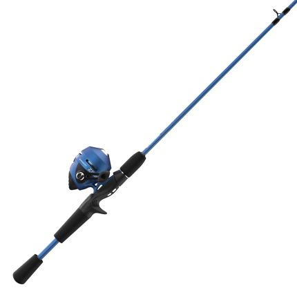 Fiberglass Fishing Rod and Reel Combo - Portable 2-Piece 65 in. Pole with Size 20 Spinning Reel
