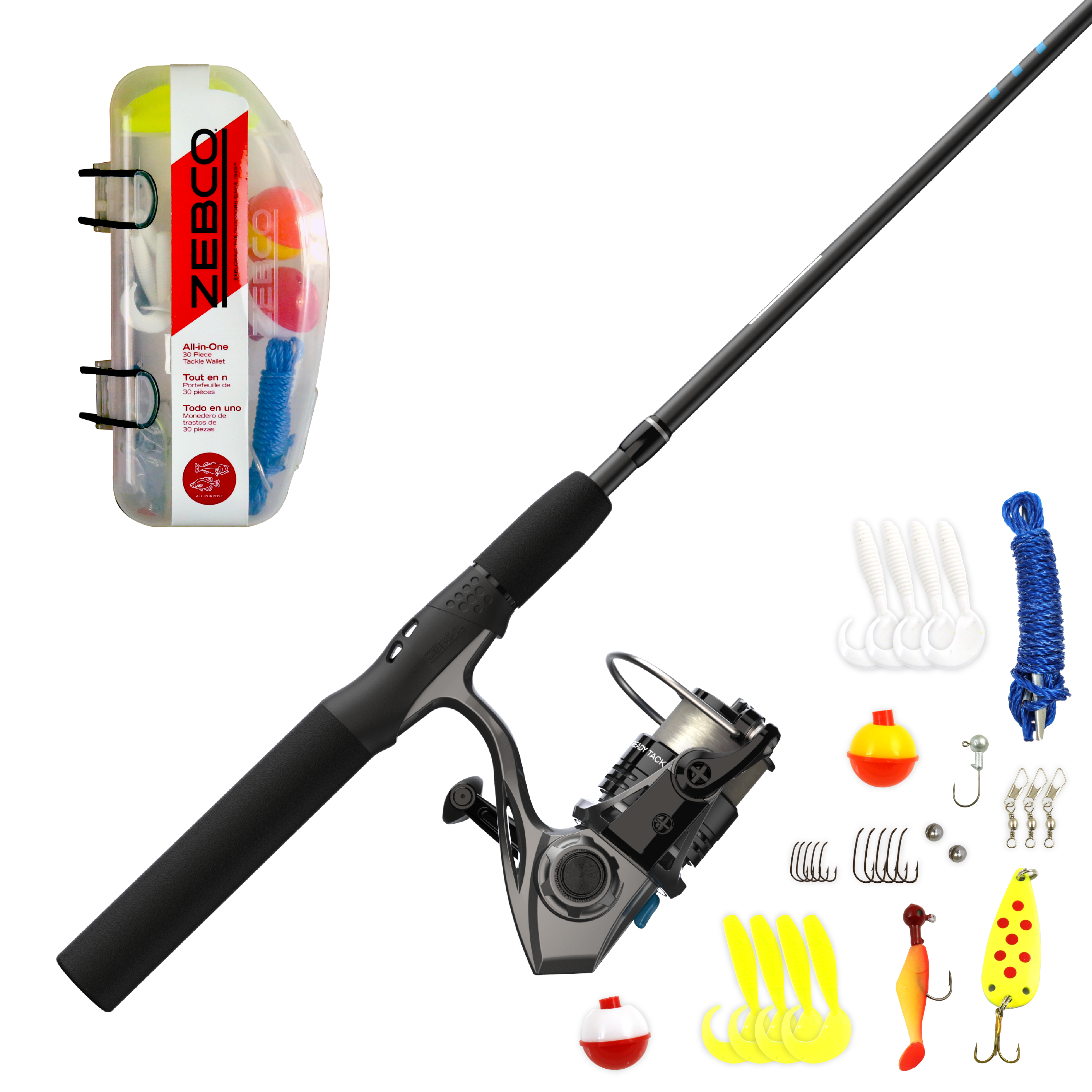 Zebco Bite Alert Spinning Reel and Fishing Rod 2-Piece Combo, Extended EVA  Handle, Instant Anti-Reverse Clutch, Size 60 Reel, : : Sports &  Outdoors